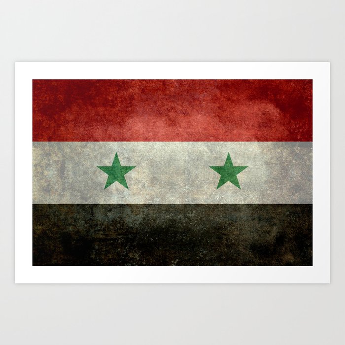 Flag of Syria - grungy Art Print