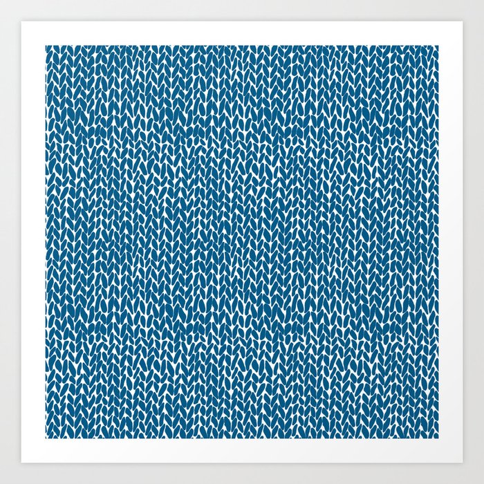 Hand Knit Blue Repeat 2 Art Print