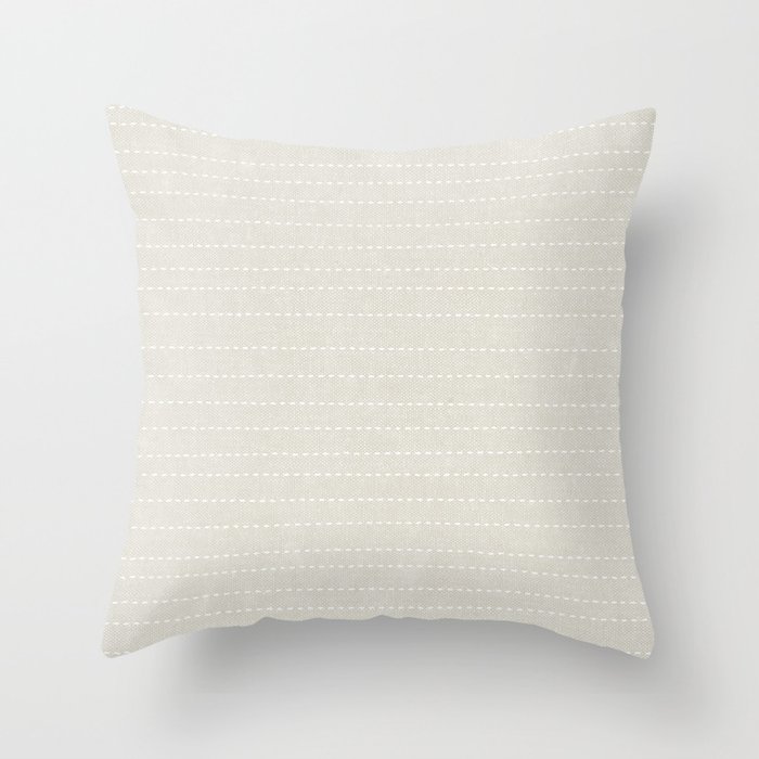 stitched stripes - greige Throw Pillow