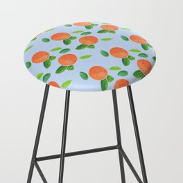 Peaches on Blue - Hand-painted Watercolour Bar Stool