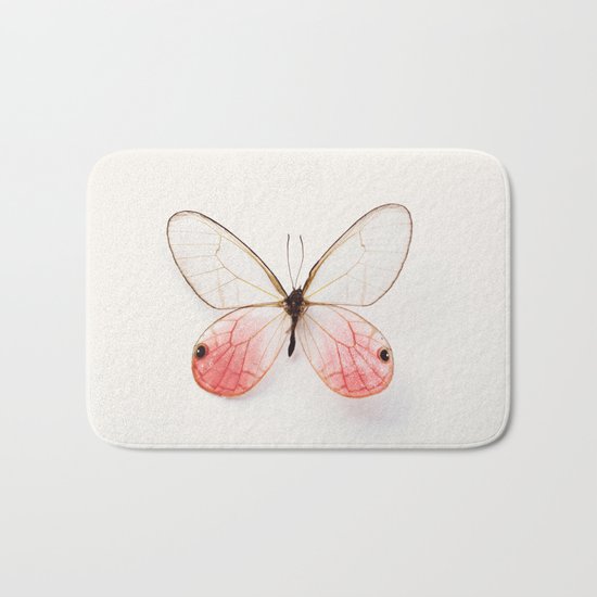 Pink Glasswing Bath Mat