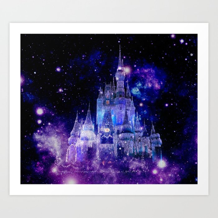 Celestial Palace : Purple Blue Enchanted Castle Art Print