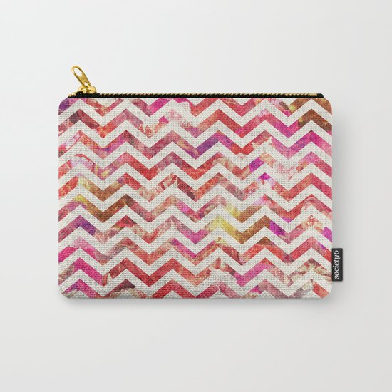 FLORAL CHEVRON Carry-All Pouch