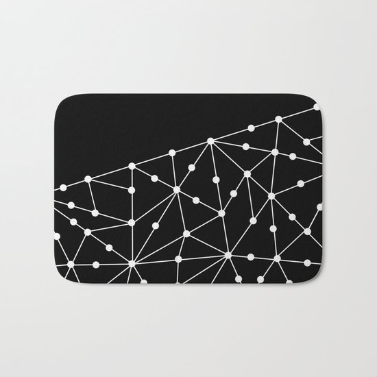 Abstract black and white pattern. Mesh . Bath Mat