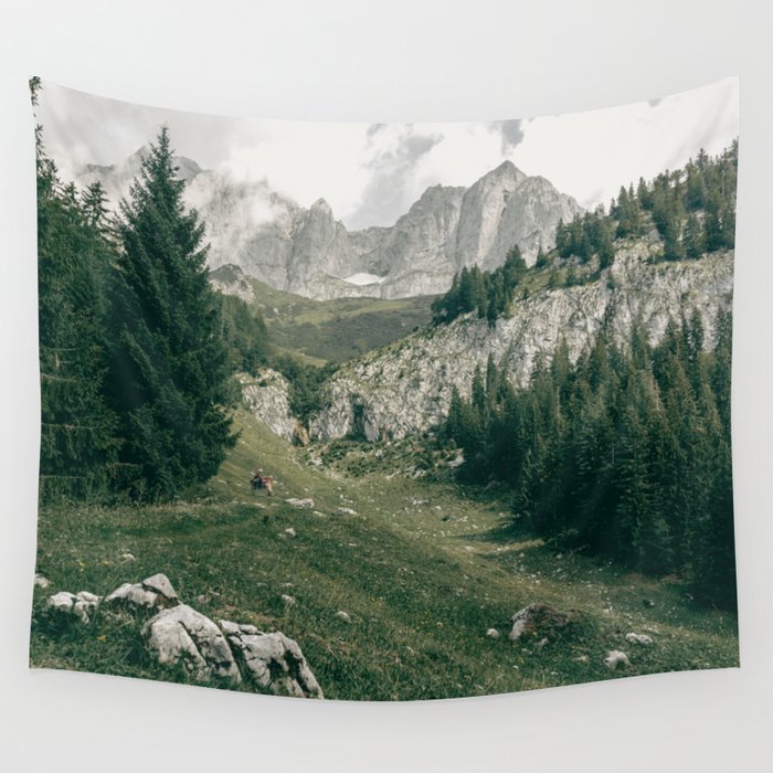 Peaceful Mountains | Landscape Photography Alps | Print Art Wall Tapestry