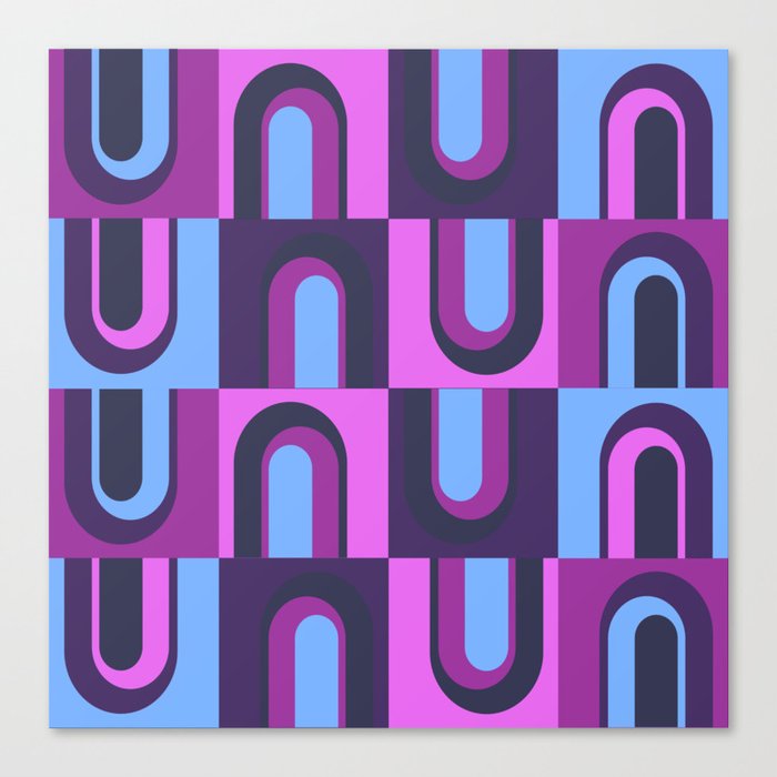 Geometrical Pink Purple Pattern Canvas Print