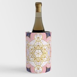 Metatron's Cube in Gemstone lotus Sacred Geometry  Wine Chiller