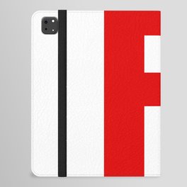 Letter F (Red & White) iPad Folio Case