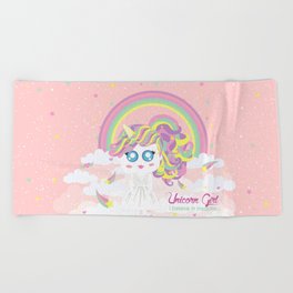 Unicorn Girl Beach Towel
