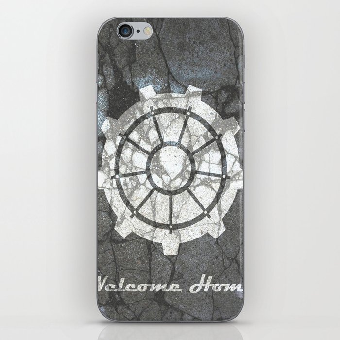 Fallout inspired welcome home, vault door, print, poster, wall art, neutral iPhone Skin