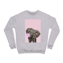 Baby Elephant Blowing Bubble Gum Crewneck Sweatshirt