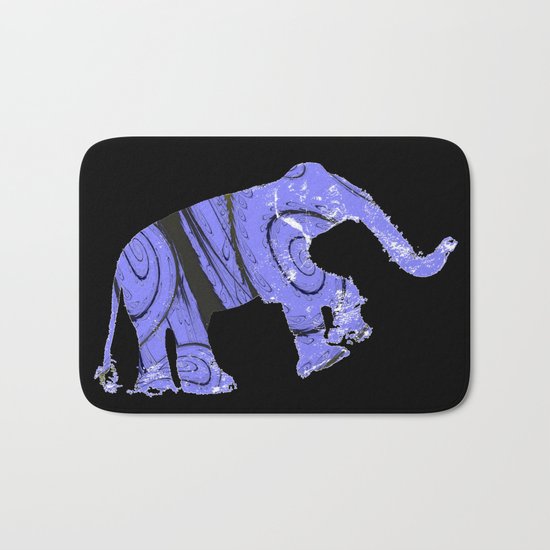 Elephant and fractal Bath Mat
