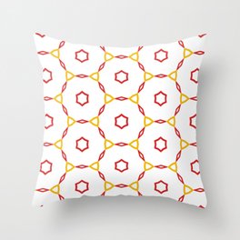 Red and Yellow Geometric Pattern Throw Pillow