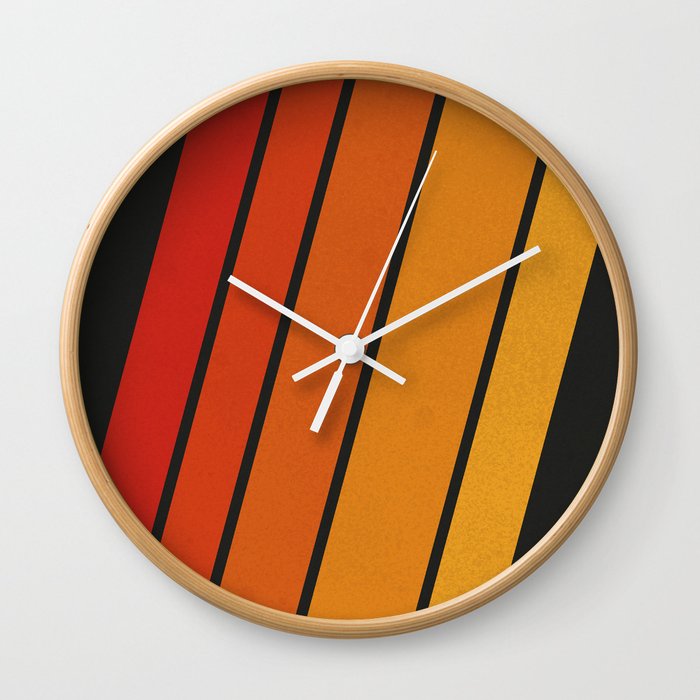 Retro 70s Stripes Wall Clock