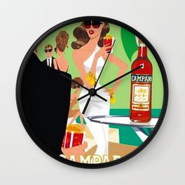 1970 Campari Vintage Cordial Italian Riviera Amalfi Coast Aperitif Advertisement Poster Wall Clock