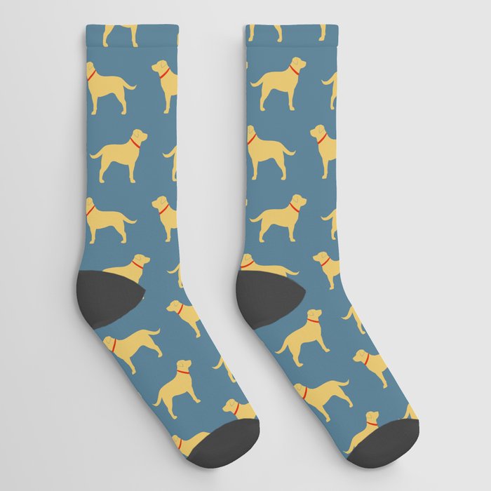 Yellow Labrador Retriever Dog Silhouette Socks