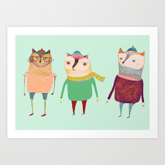 The Cats. Art Print
