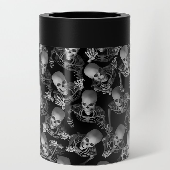 Horror Fan Undead Zombie Skeleton Gothic Halloween Pattern Can Cooler