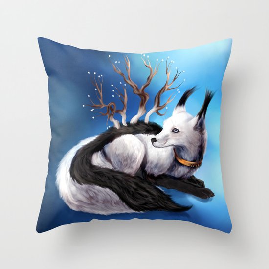 Arctic Fox Throw Pillow