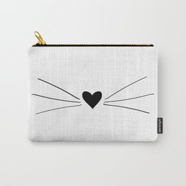 Cat Heart Nose & Whiskers Carry-All Pouch
