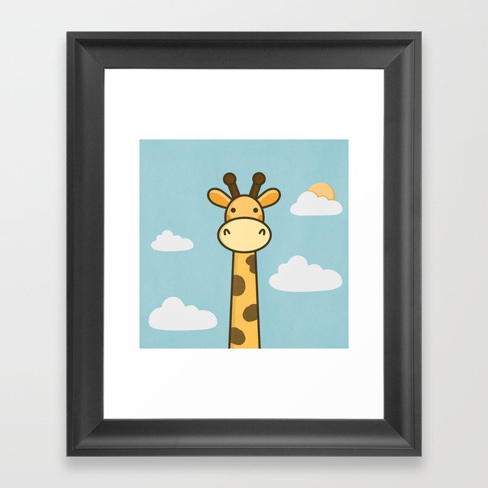 Kawaii Cute Giraffe Framed Art Print