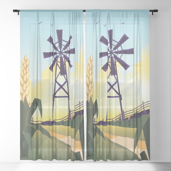 Farmyard Sheer Curtain