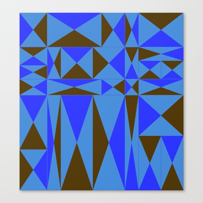Abstraction_GEOMETRIC_BLUE_TRIANGLE_PATTERN_POP_ART_1130A Canvas Print