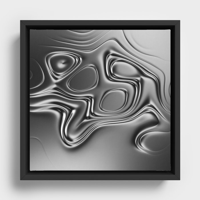 Holographic Abstract Waves - N Y C Framed Canvas