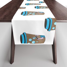 First Coffee - Bright Teal Table Runner