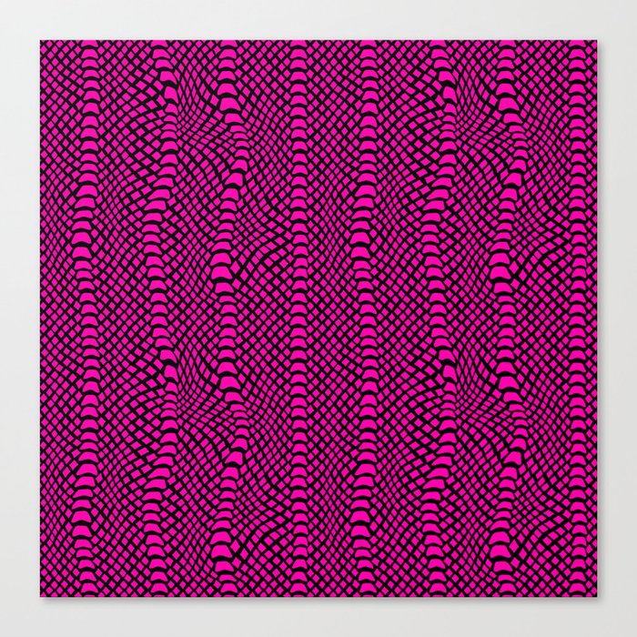Neon Pink Snake Skin Pattern Canvas Print