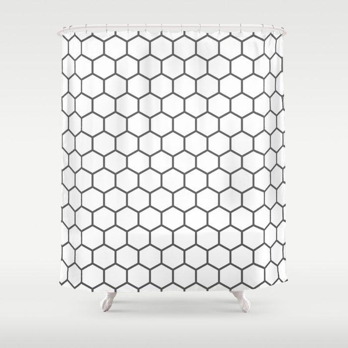 Honeycomb (Grey & White Pattern) Shower Curtain