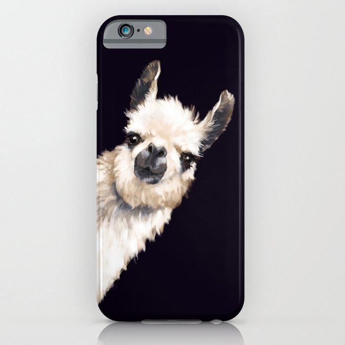 sneaky llama in black iphone case