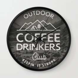 Outdoor Coffee Drinkers Club Wall Clock