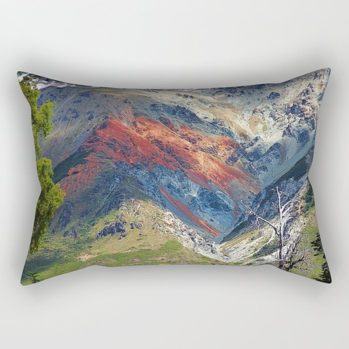 Argentina Photography - The Argentine Alpine Forest Under The Blue Sky Rectangular Pillow