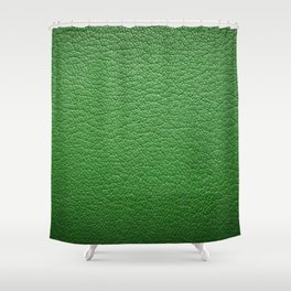 Green leather texture Shower Curtain