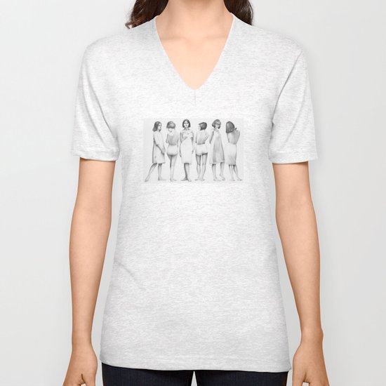 girls Unisex V-Neck