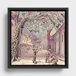 Under the Apple Tree Framed Canvas