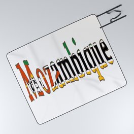 Mozambique Font with Mozambican Flag Picnic Blanket