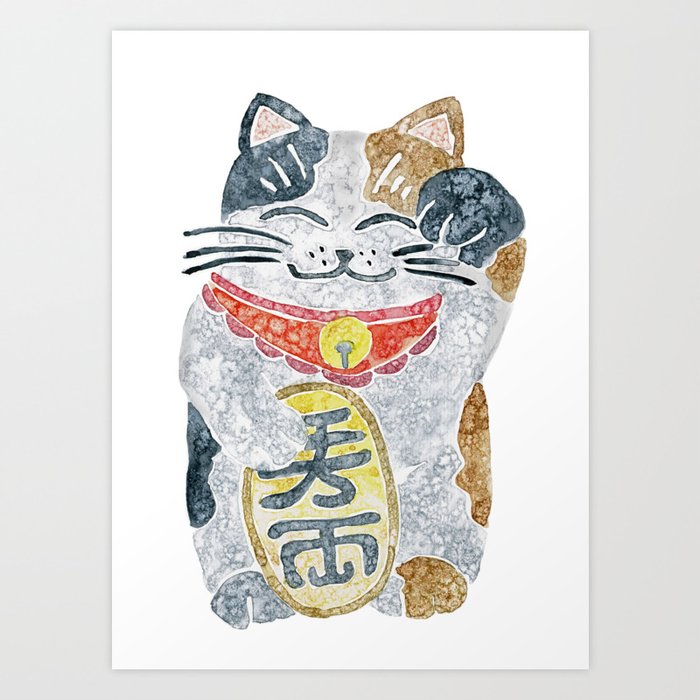 lucky cat print