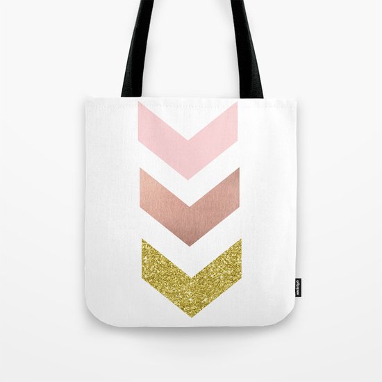 Rose gold chevron Tote Bag