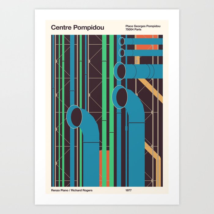 Pompidou - Famous Buildings Art Print