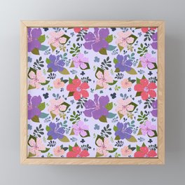 Hibiscus Flower Pattern Framed Mini Art Print