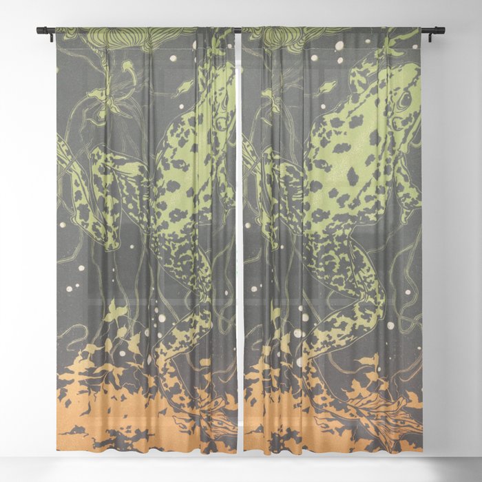 Swimming Frog Sheer Curtain