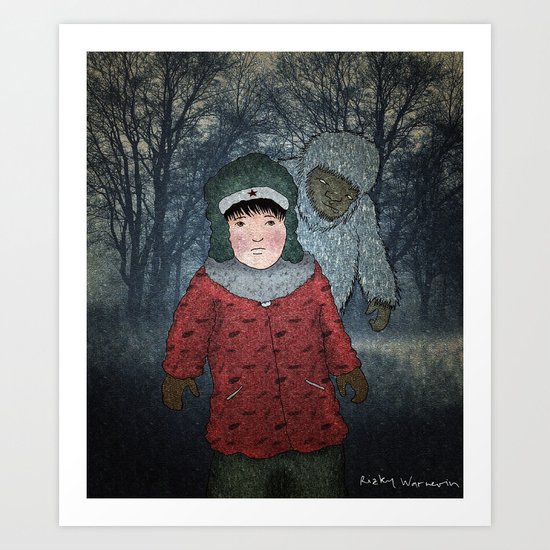 Посмотри! Йети - Beware of the Yeti! Art Print