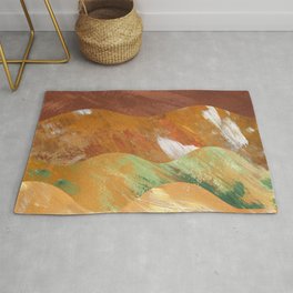 Abstract landscape with paint textures Area & Throw Rug
