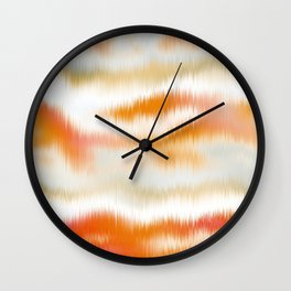 Tie Dye vintage blotch bleed pattern design. Modern boho pastel beach watercolor print. Summer fun Wall Clock