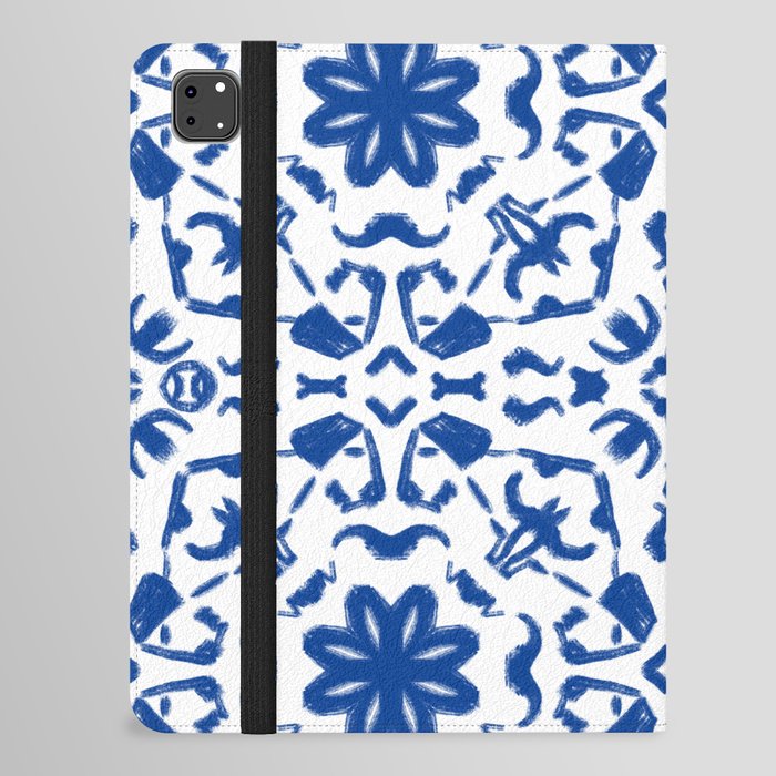 Daisy Dog Retro Southwest Bandana Pattern in Navy Blue iPad Folio Case
