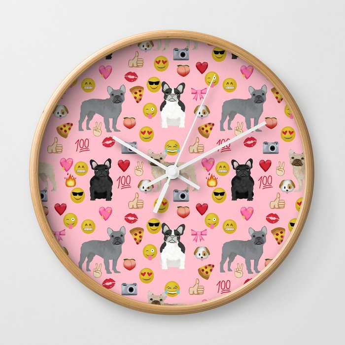 french bulldog emoji dog breed funny emojis pet pure breeds wall clock by foreverfrenchies funny emojis