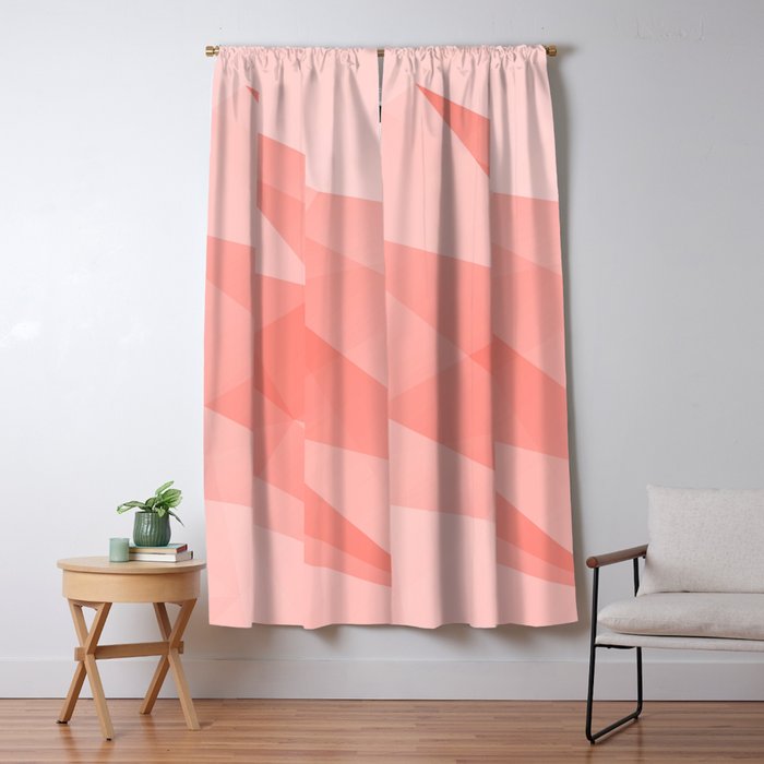 Pantone Living Coral Color Of The Year 2019 On Abstract Geometric Shape Pattern Blackout Curtain By Pipafineart