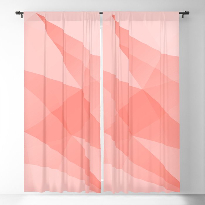 Pantone Living Coral Color of the Year 2019 on Abstract Geometric Shape Pattern Blackout Curtain